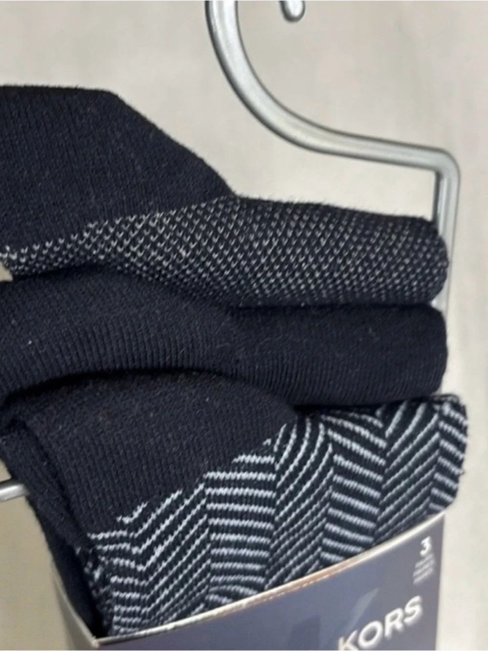 New Michael Kors Socks Men’s 3 Pair Black & Blue Dress Crew Sock Business Casual